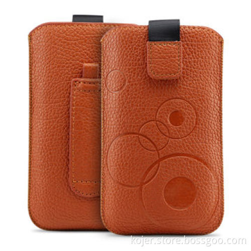 Mobile Phone Cases for iPhone 4/4S, Made of PU Leather Material with Retractable Pull-tab